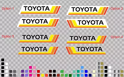 Toyota Vintage Pair Decals Stickers 80s Logo 4x4 Hilux Land Cruiser Off Road 4WD • $9.99