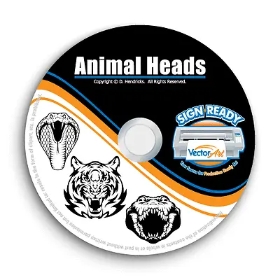 Animal Heads Clipart Images-vector Clip Art-vinyl Cutter Plotter Eps Graphics Cd • $29.95