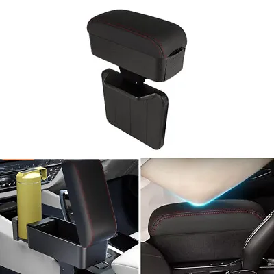 Leather Storage Box Car Armrest Pad Seat Gap Organizer Key Card Phone Holder • $55.70