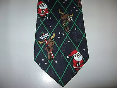57 X 3.5 Blue Christmas XMAS SANTA Yule Tie Greetings Necktie (12767) • $7.99