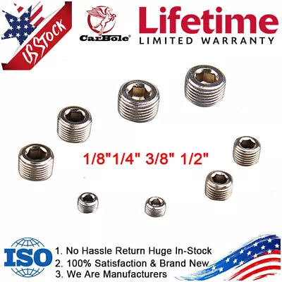 6352G Pipe Plug Fitting Set NPT For Intake Manifold Cylinder 1/8 1/4  3/8  1/2  • $9.59