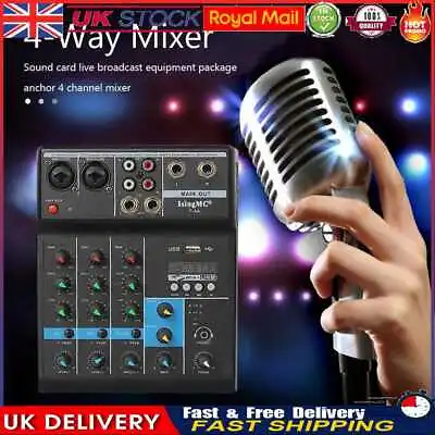 £28.19 • Buy Professional Wireless 4-channel Audio Mixer Portable Bluetooth-compatible USB