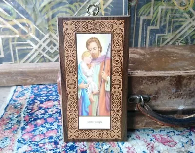 £12 • Buy Vintage Religious Christian Church Saint Joseph Icon Art Wall Hanging Plaque