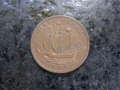 65th Birthday Present - Original 1959 Half Penny - Wedding Anniversary Gift • £2.95