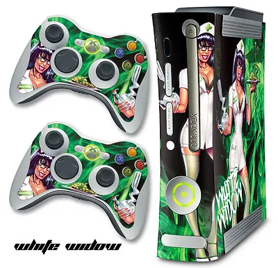 Skin Decal Wrap For Xbox 360 Original Gaming Console & Controller WHITE WIDOW • $8.95