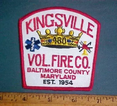 Vintage Fire Department Patch: Kingsville  Baltimore County Md. Fire Department • $6.99