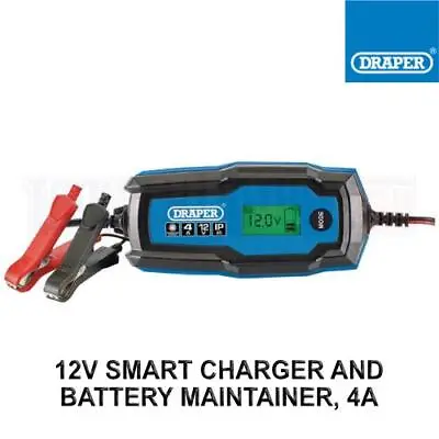 £37.95 • Buy Draper 6V/12V Smart Charger And Battery Maintainer, 4A, Blue And Black 53489