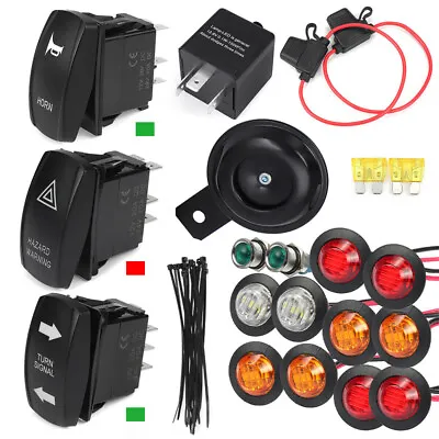 Street Legal LED Turn Signal Horn Kit For Most ATV SXS UTV With Rocker Switch • $18.90