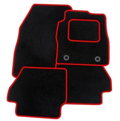 TAILORED FOR VAUXHALL CORSA D 2007-2014 - Carpet Car Floor BLACK MATS RED EDGING • $18.43