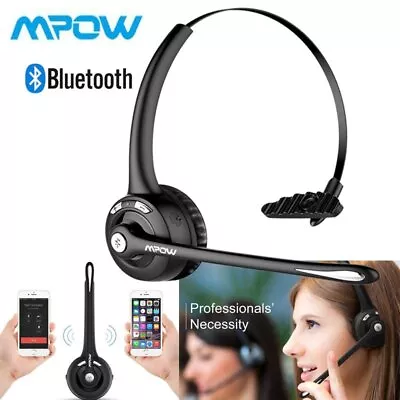 Wireless Bluetooth Headphone Headset Office Call Center With Microphone For PC • £18.49