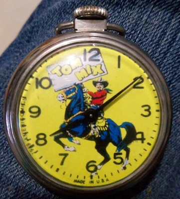 $99.95 • Buy Vintage 1960 Tom Mix Pocket Watch Made In USA Ingraham Windup NICE! Advertising 