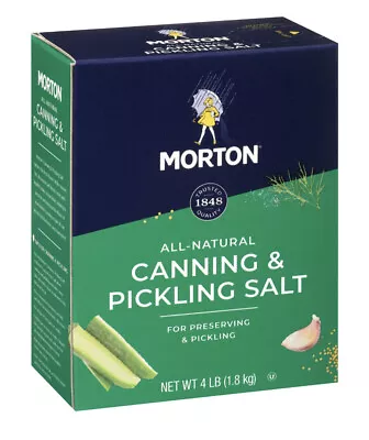 Morton Canning & Pickling Salt For Preserving And Pickling 4 LB Box • $18.75