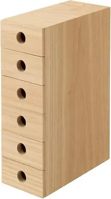 MUJI MDF Ash Wood 6 Drawer Organize Storage Case Box For Accessory Small Article • $57.45