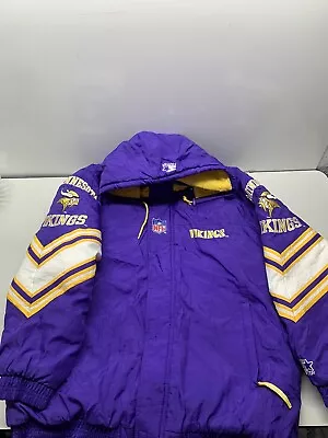 Vintage Minnesota Vikings NFL Pro Line Starter Jacket Full Zip W/ Hood XXL • $299.99