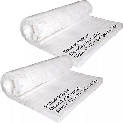 Ceramic Fiber Blanket - 1 X12 X24  Thermal High Temp Insulation 2600F - 2 Piece • $25.49