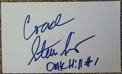 Signed STEVE SMITH INDEX Card Autograph Head Coach Oak Hill Academy 3x5 • $8.35