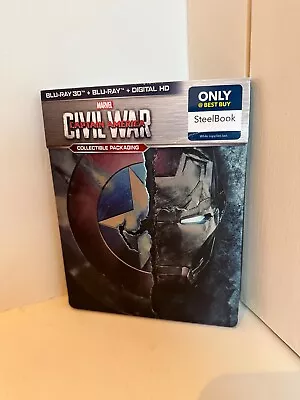 **NO 3D DISC*** Captain America: Civil War Blu-ray Steelbook BEST BUY EXCLUSIVE • £10