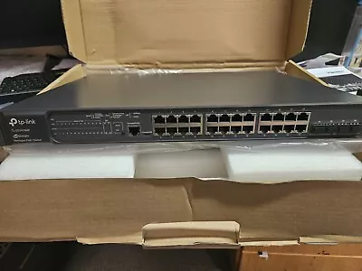 TP-LINK JetStream 24-Port PoE+ Gigabit Managed Switch - Black (TL-SG3428MP) • £250