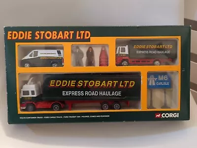 Corgi Eddie Stobart Gift Set Volvo Container Ford Cargo Transit Van  M6  • £18.95