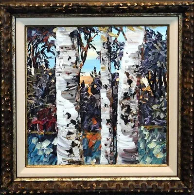 Maya Eventov  Petite Forest  Oil Trees Canvas Custom Framed ADL041415-02 • $1500