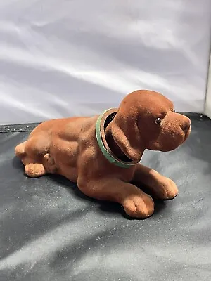 Vintage Japanese Dog Nodder Bobblehead Flocked Chocolate Labrador Retriever 9  • $20