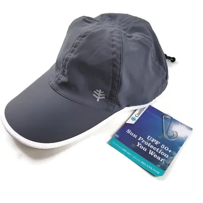 Coolibar UPF 50+ Lenny Sport Cap Carbon Gray White S/M NEW • $35