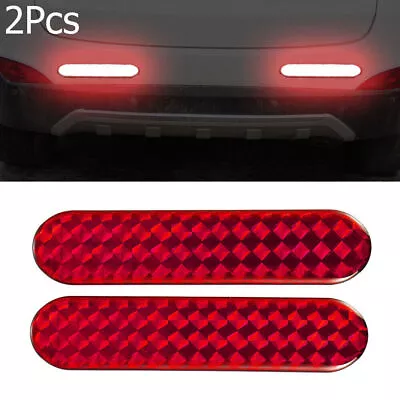 2x Red Reflective Safety Warning Strip Tape Car Accessories Door Bumper Stickers • £2.82