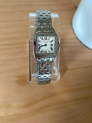 Cartier Santos Demoisel Ladies Mother Of Pearl Wrist Watch W/ Sapphire Accents • $1256.80