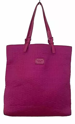 Michael Kors Jet Set MK Signature Zinnia Pink Neoprene Purse Tote Bag • $39