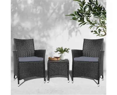 $251.99 • Buy Patio Furniture Outdoor Furniture Set Chair Table Garden Wicker Black