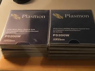 New Lot Of 10 Plasmon P5200W CCW Write Once Magneto Optical Disks 5.2gb • $159