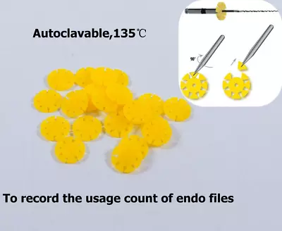 Dental Safety Yellow Memo Rotary Disc Endo File SMD 100pcs/bag 135℃ Autoclavable • $255.75