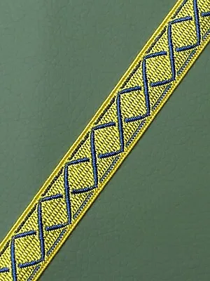 Vintage Liturgical Trimming Church Tailoring Blue On Gold 1/2'' Wide 5 Yrds • $16