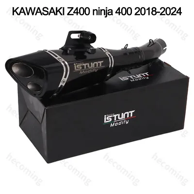 Full Exhaust System For Kawasaki Z400 Ninja 400 Header Muffler Baffle 2018-2024 • $104.78