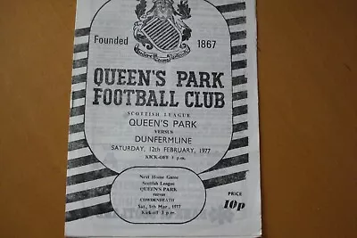 Queens Park V Dunfermline Athletic                                       12/2/77 • £3