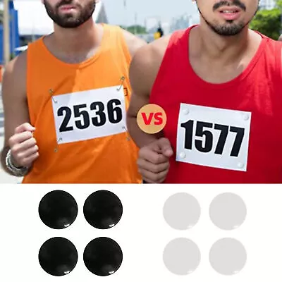 4 Pair Magnetic Buckle Compact Fix Running Race Bib Number Plate Holder Plastic • $10.63