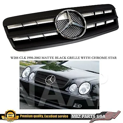 CLK55 CLK63 Grille W208 Matte Black AMG Chrome Star 2002 2001 2000 1999 1998 • $135