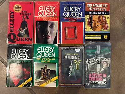 Lot Of 8 Ellery Queen Vintage Mystery Paperbacks 1940s 1960s (2 Pocket 1st Ed) • $25