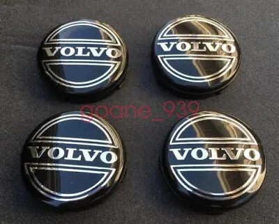 New 4pc Set Of 4 Volvo Black Center Wheel Hub Caps Cover Logo Rims 3546923 • $17.47