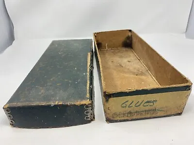 Vintage Cardboard Box Storage Metal Corners Container Lid Antique • $17.50