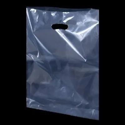 £0.99 • Buy Clear Carrier Bags Plastic Handle Polythene Shopping All Sizes Extra Strong 250G