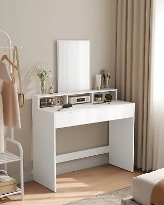 Dressing Table With Large Mirror Vanity Table Makeup Table White RDT163W01 • £59.99