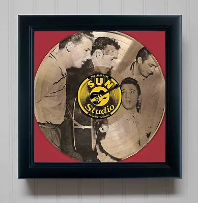 Elvis Presley Million Dollar Quartet Framed Gold Etched LP Shadowbox • $124.95