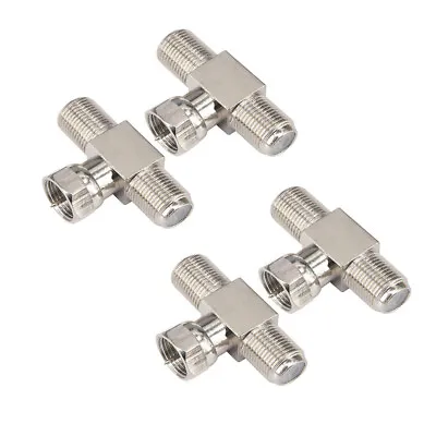 4X F-Type Coax Cable Splitter Combiner Adapter 3 Way Connector RG6 For TV Video • £11.39