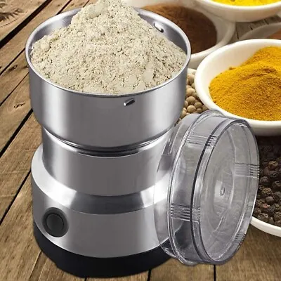 220V Electric Grinder Coffee Grinding Milling Bean Nut Spice Kitchen Blender Dry • £14.99