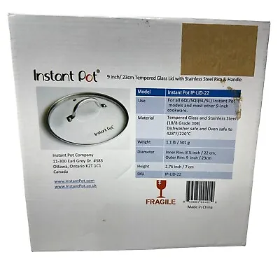 Brand-New Instant Pot 9-Inch Tempered Glass Lid Medium Pot Lid Replacement • $25.49