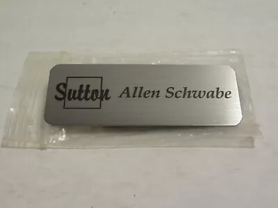 Sutton Real Estate Name Tag Canada Vintage Pin Magnetic New Unused Allen Schwabe • $9.99