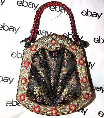 MARY FRANCES Asian Inspired Dragon Embellished Beaded Handbag DAMAGED - AS IS • $26.99