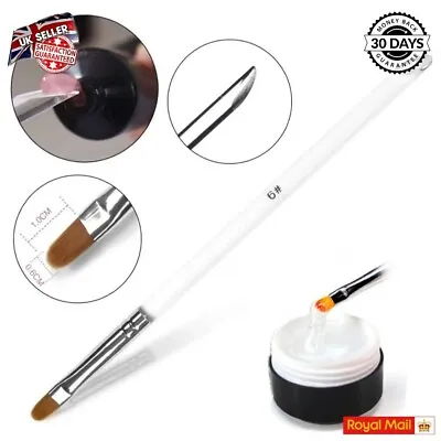 Nail Art Brush UV Gel Poly Brush Round Head Manicure Tools Acrylic Nail Pen #6 • £3.25