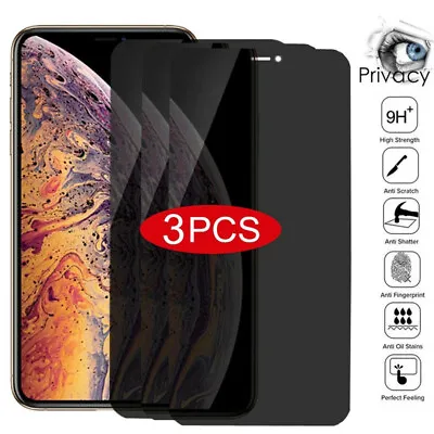 $7.69 • Buy 3Pack Anti-Spy Privacy Tempered Glass Screen Protector For IPhone 13 Pro XS Max